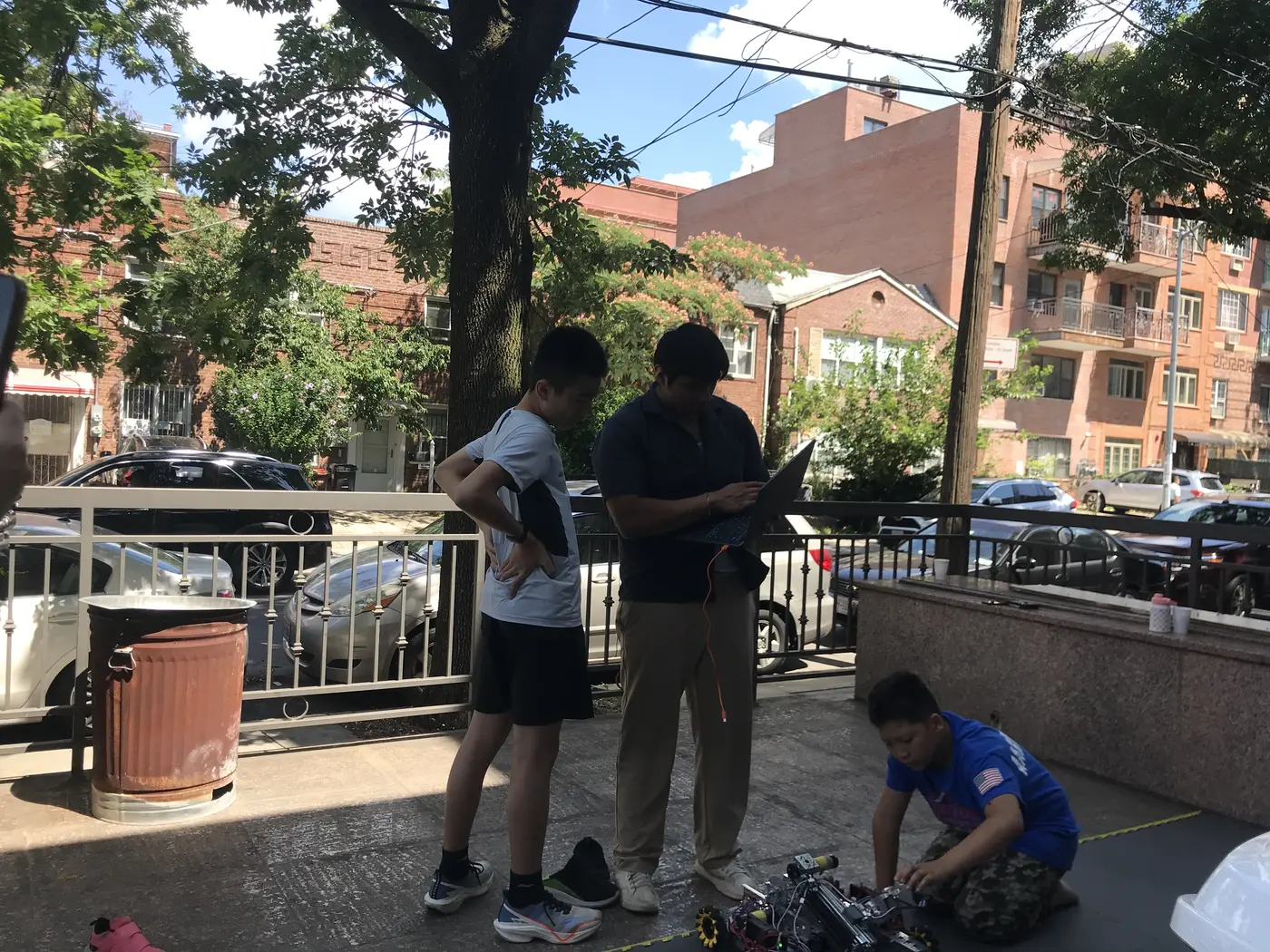 Student team discussing a project
