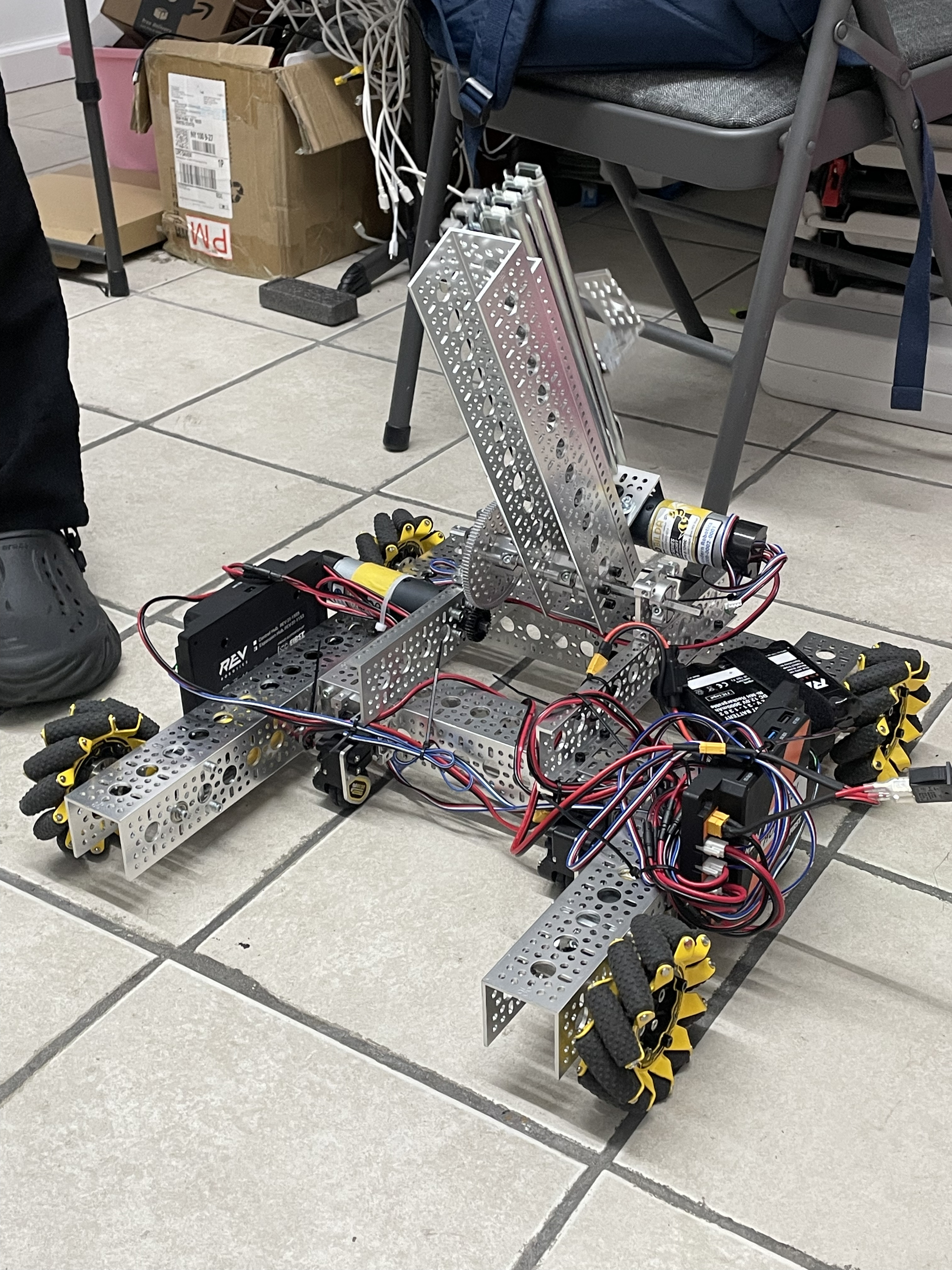 Summer robotics students building together