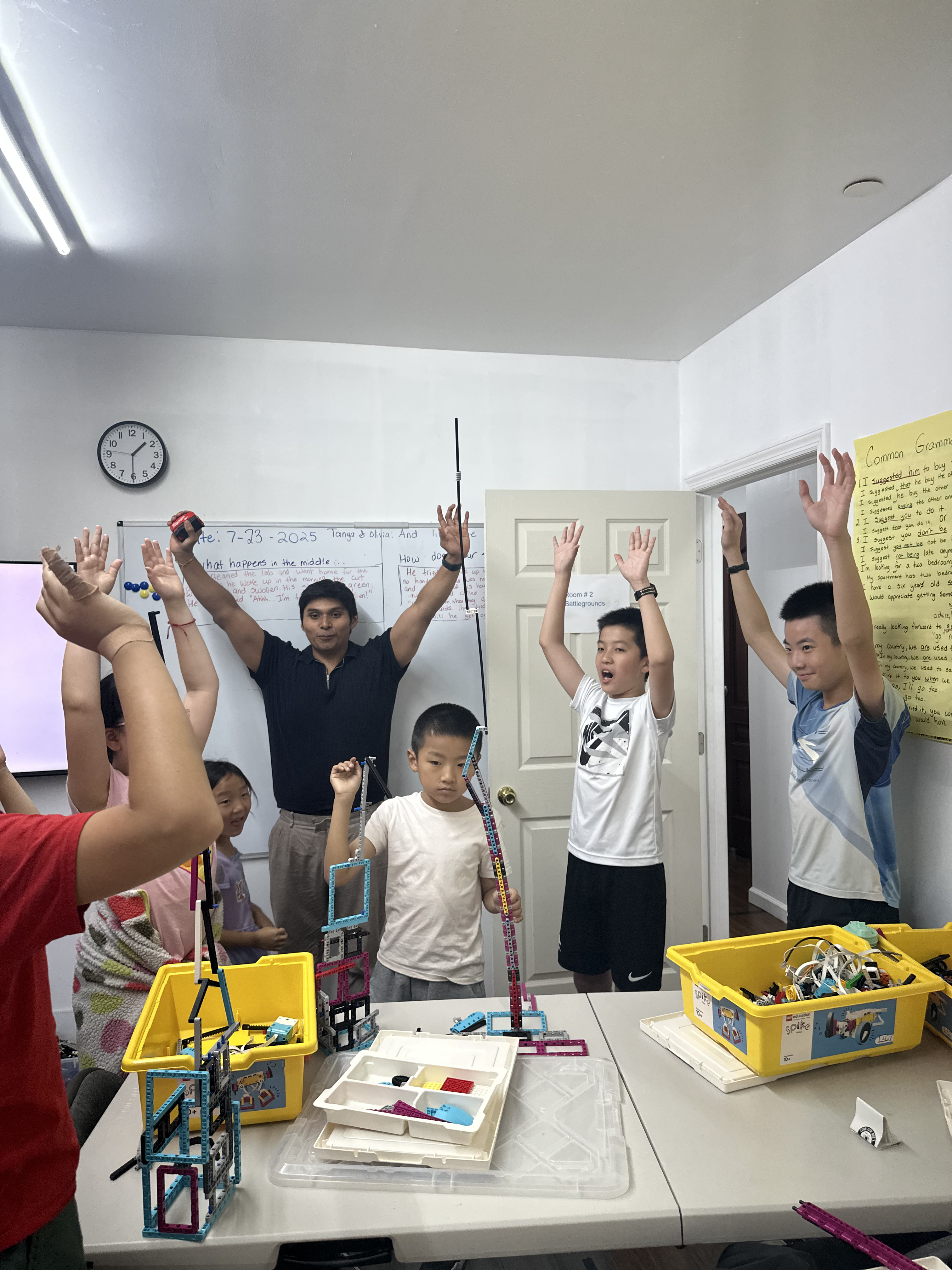 Summer robotics class teamwork